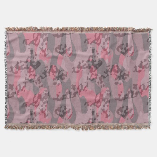 gestructureerde roze en mauve Camo abstract Deken (Voorkant)