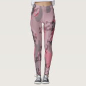 gestructureerde roze en mauve Camo abstract Leggings (Voorkant)