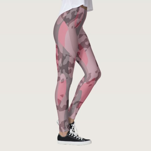 gestructureerde roze en mauve Camo abstract Leggings (Rechts)