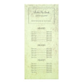 Gestructureerde salie groene wimpers en uitbreidin reclamekaart (Voorkant)