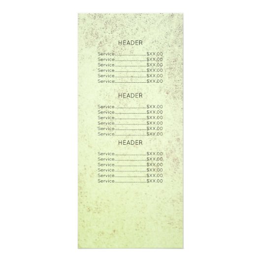 Gestructureerde salie groene wimpers en uitbreidin reclamekaart (Achterkant)