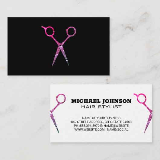Gestructureerde schaar | Haarstylist Visitekaartje (Voorkant / Achterkant)