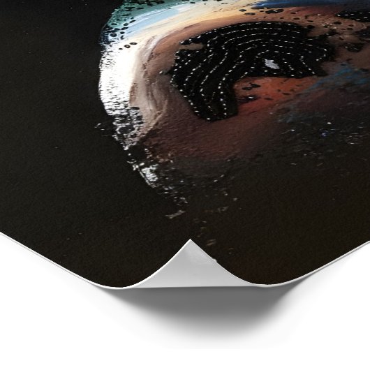 Gestructureerde schoonheid: een Abstract kralenpor Poster (Hoek)