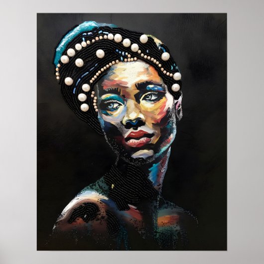 Gestructureerde schoonheid: een Abstract kralenpor Poster (Voorkant)