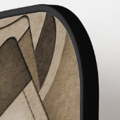 Gestructureerde Sepia Getinte Geometrische Abstrac Pickleball Paddle (Links Detail)