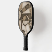 Gestructureerde Sepia Getinte Geometrische Abstrac Pickleball Paddle (Links)
