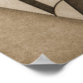 Gestructureerde Sepia Toned geometrische Abstracte Poster (Hoek)