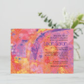 GESTRUCTUREERDE STERREN ROZE Bat Mitswa Uitnodigin Kaart (Staand voorkant)