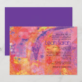 GESTRUCTUREERDE STERREN ROZE Bat Mitswa Uitnodigin Kaart (Voorkant / Achterkant)