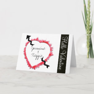 Gestructureerde vorm van hart vormgegeven overzich feestdagen kaart