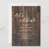 Gestucte Hout Handgeschreven Script Laten we Viere Kaart (Voorkant)