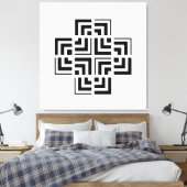 Gestucteerde Geometrie | Modern Canvas Afdruk (Insitu (Slaapkamer))