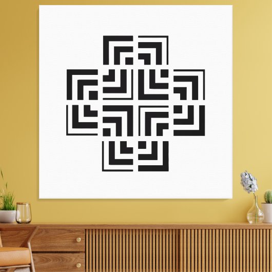 Gestucteerde Geometrie | Modern Canvas Afdruk (Insitu (Woonkamer))