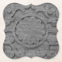 Gestuctuurd grijs Teak houten Scroll ontwerp op ma