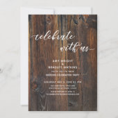 Gestuctuurd Hout Handgeschreven Script Vier met On Kaart (Voorkant)