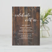 Gestuctuurd Hout Handgeschreven Script Vier met On Kaart (Staand voorkant)