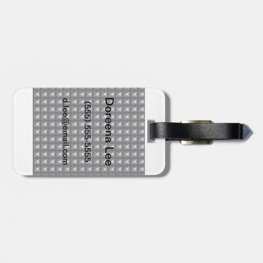 Gestuctuurd staal textuur bagagelabel (Achterkant horizontaal)