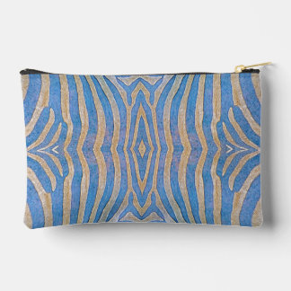 Gestuctuurd, symmetrisch blauw en goud zebra patro etui