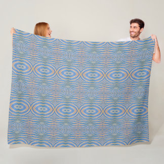 Gestuctuurd, symmetrisch blauwe en gouden zebra pa fleece deken
