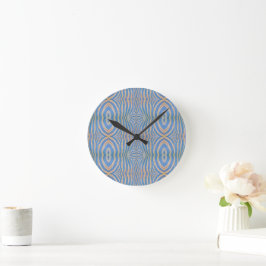 Gestuctuurd, symmetrisch blauwe en gouden zebra pa ronde klok
