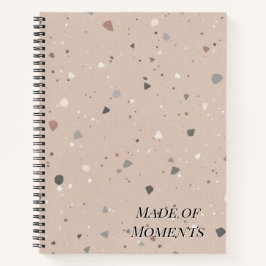 Gestuctuurd Terrazzo Patroon | Mocha Mousse Elegan Notitieboek