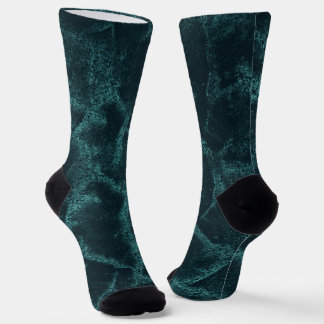 Gestuctuurd zwart en turquoise sokken
