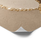Gestuctuurde Beige, Saliegroen & Goud Moderne Orga Poster (Hoek)