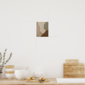 Gestuctuurde Beige, Saliegroen & Goud Moderne Orga Poster (Keuken)