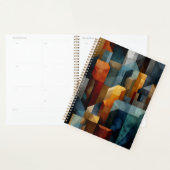 Gestuctuurde Geometrische Abstracte Blauwe Oranje Planner (Display)