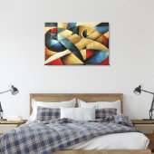 Gestuctuurde geometrische kunst canvas afdruk (Insitu (Slaapkamer))