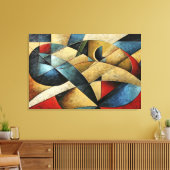 Gestuctuurde geometrische kunst canvas afdruk (Insitu (Woonkamer))