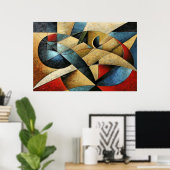 Gestuctuurde geometrische kunst poster (Thuiskantoor)