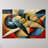 Gestuctuurde geometrische kunst poster (Voorkant)