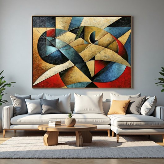 Gestuctuurde geometrische kunst poster