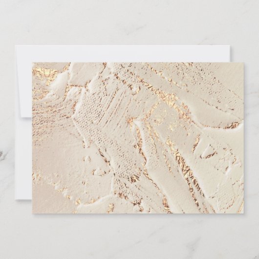 Gestuctuurde gouden namaakfolie trouwuitnodiging kaart (Achterkant)