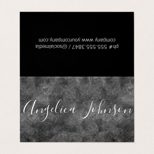 Gestuctuurde Grijs Visitekaartje (Buitenkant ongevouwen)