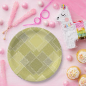 Gestuctuurde patchwork lapjes multikleurige patche papieren bordje (Feest)