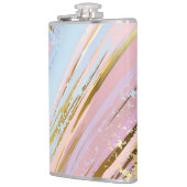 Gestuctuurde roze achtergrond heupfles (Links)