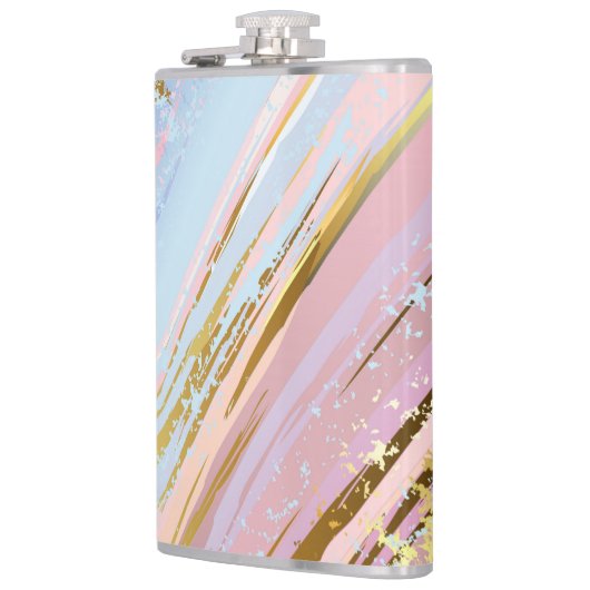 Gestuctuurde roze achtergrond heupfles (Links)