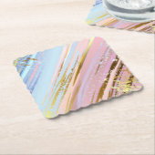 Gestuctuurde Roze Achtergrond Kartonnen Onderzetters (Gebogen)