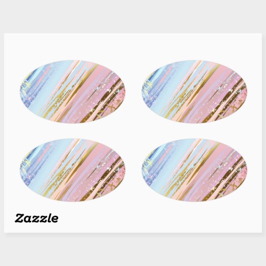 Gestuctuurde Roze Achtergrond Ovale Sticker (Vel)