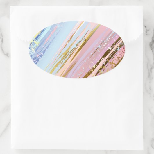 Gestuctuurde Roze Achtergrond Ovale Sticker (Tas)