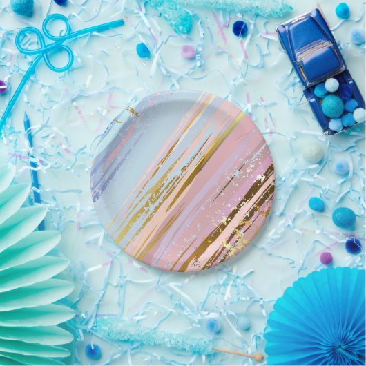 Gestuctuurde Roze Achtergrond Papieren Bordje (Feest)