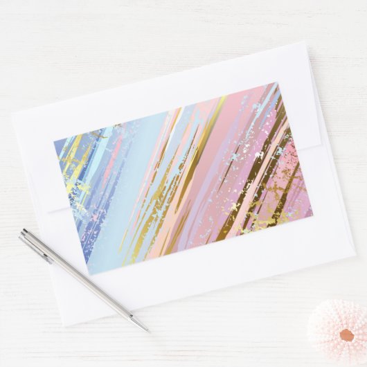 Gestuctuurde Roze Achtergrond Rechthoekige Sticker (Envelop)