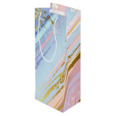 Gestuctuurde Roze Achtergrond Wijn Cadeautas (Achterkant Gekanteld)