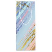 Gestuctuurde Roze Achtergrond Wijn Cadeautas (Achterkant)