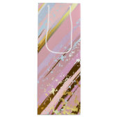 Gestuctuurde Roze Achtergrond Wijn Cadeautas (Voorkant)