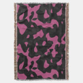 Gestuctuurde roze en zwarte camouflage abstract deken (Voorkant Verticaal)