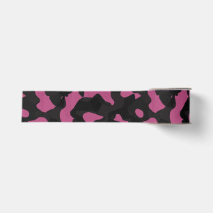 Gestuctuurde roze en zwarte camouflage abstract grosgrain lint