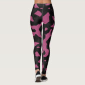Gestuctuurde roze en zwarte camouflage abstract leggings (Achterkant)